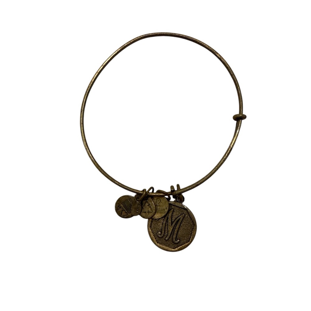 Vintage Alex and Ani M initial Expandable Bangle dangle charm for Women M